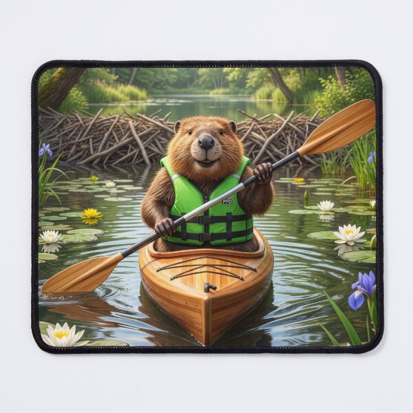 Item preview, Beaver Floats His Pond in a Kayak designed and sold by Tridentulus.