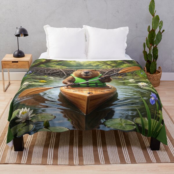 Item preview, Beaver Floats His Pond in a Kayak designed and sold by Tridentulus.