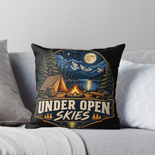 Item preview, Under Open Skies Campfire Stargazing Camping T-Shirt designed and sold by biwdrawing.