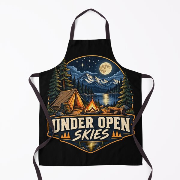 Item preview, Under Open Skies Campfire Stargazing Camping T-Shirt designed and sold by Bold Habit Co..