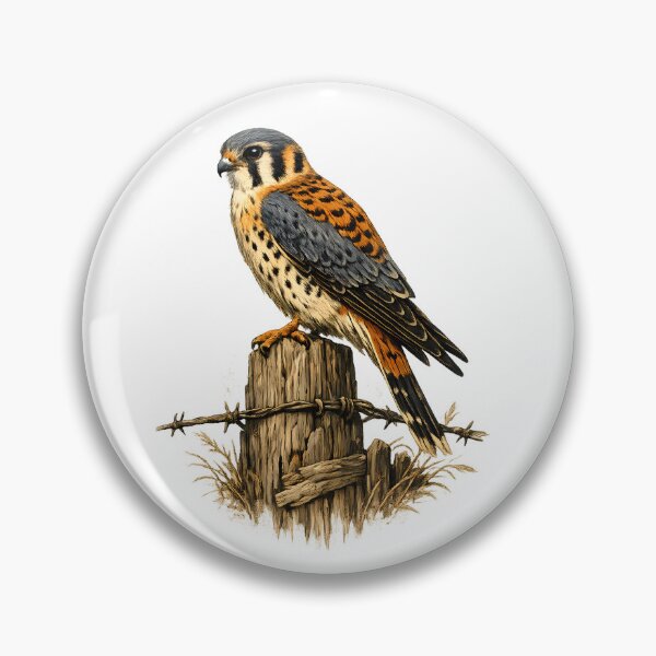 Item preview, An American kestrel perched on a rustic fence designed and sold by Daily Quirk.