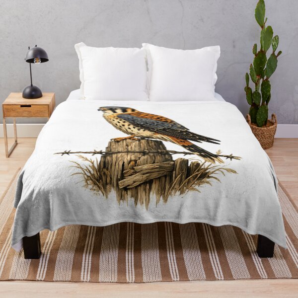 Item preview, An American kestrel perched on a rustic fence designed and sold by Daily Quirk.