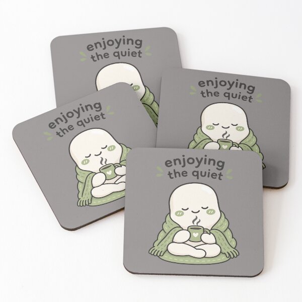 Item preview, Enjoying The Quiet Introvert Cozy Coffee Character Sticker designed and sold by QCena.