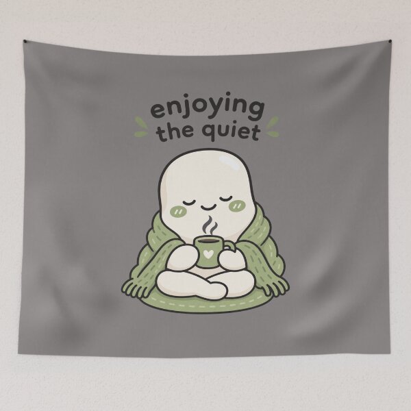 Item preview, Enjoying The Quiet Introvert Cozy Coffee Character Sticker designed and sold by QCena.