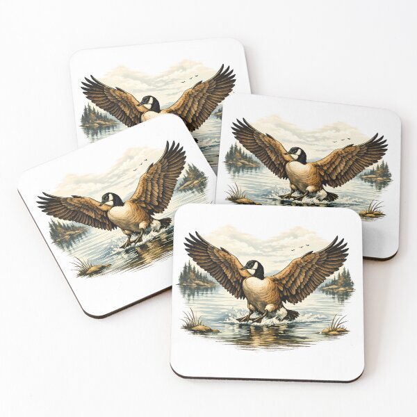 Item preview, Canadian goose landing on a calm lake designed and sold by Daily Quirk.