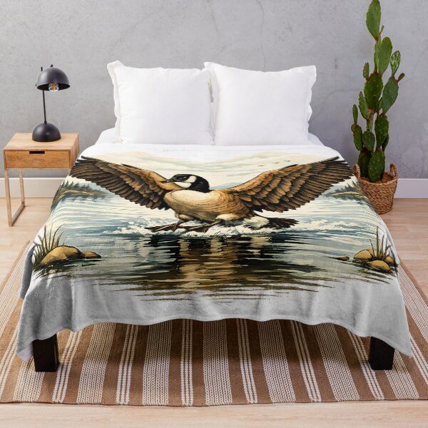 Item preview, Canadian goose landing on a calm lake designed and sold by Daily Quirk.