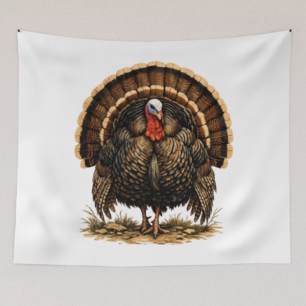 Item preview, Wild turkey showing its full plumage designed and sold by Daily Quirk.