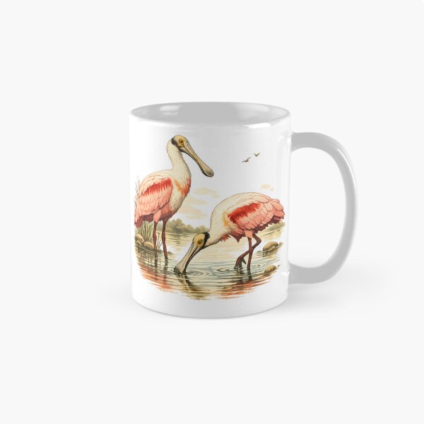 Item preview, Roseate spoonbill in a shallow lagoon designed and sold by Daily Quirk.