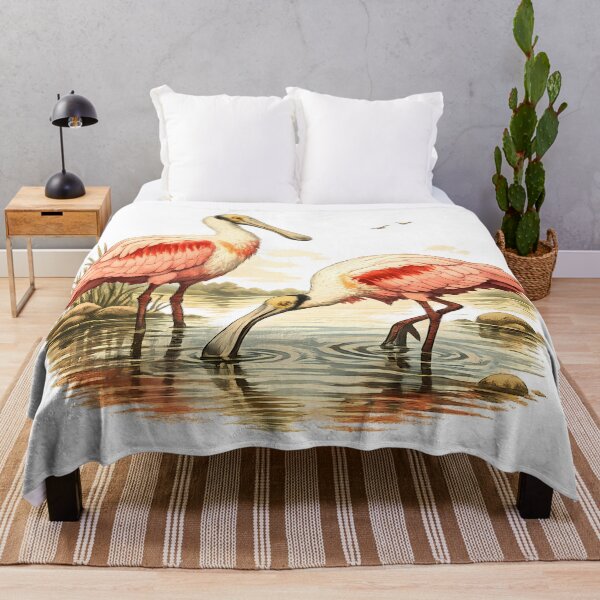 Item preview, Roseate spoonbill in a shallow lagoon designed and sold by Daily Quirk.
