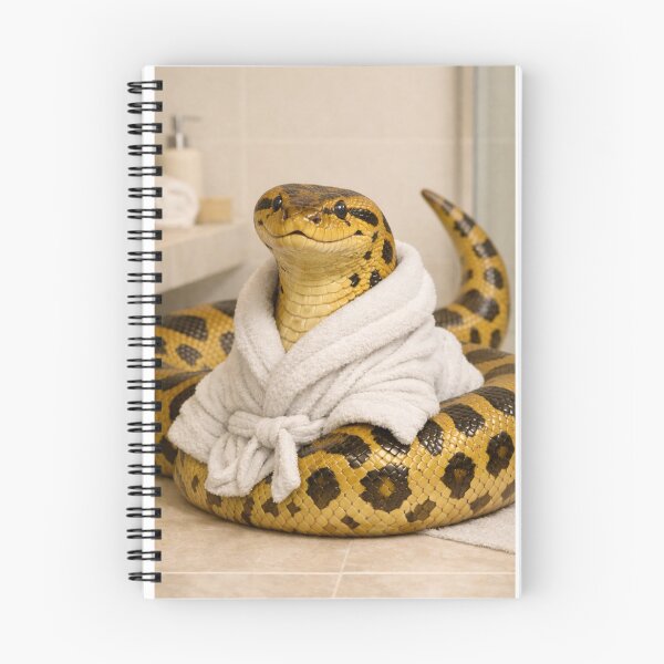 Item preview, Yellow Anaconda Wearing a Bathrobe designed and sold by Sillytoe.