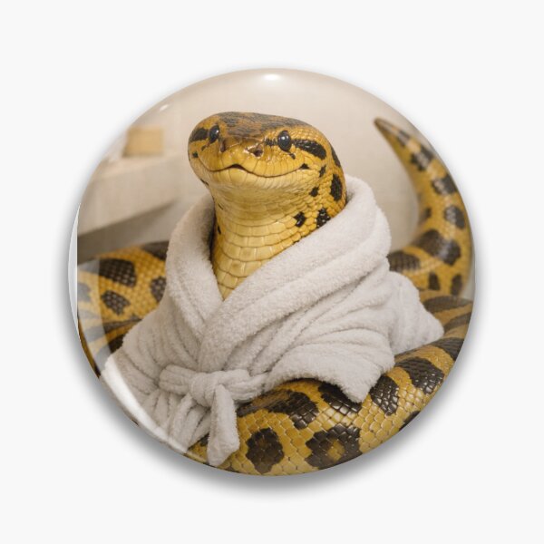 Item preview, Yellow Anaconda Wearing a Bathrobe designed and sold by Sillytoe.