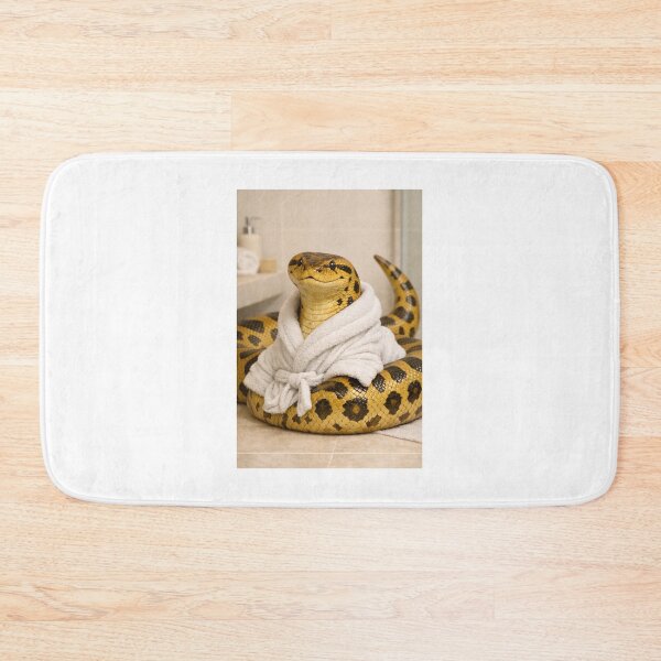 Item preview, Yellow Anaconda Wearing a Bathrobe designed and sold by Sillytoe.