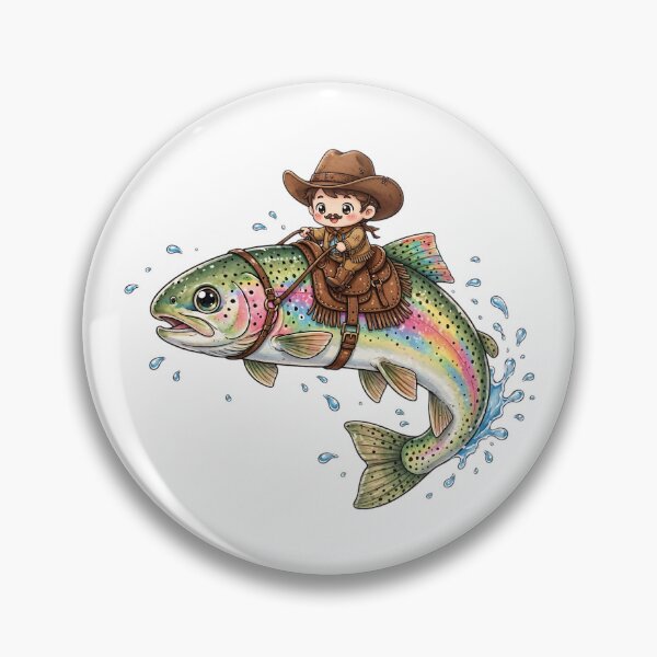 Item preview, Cowboy Trout Rainbow Fishing Western Style Design for Anglers and Fishermen Gift designed and sold by Teetreasure2.