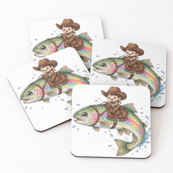 Item preview, Cowboy Trout Rainbow Fishing Western Style Design for Anglers and Fishermen Gift designed and sold by Teetreasure2.