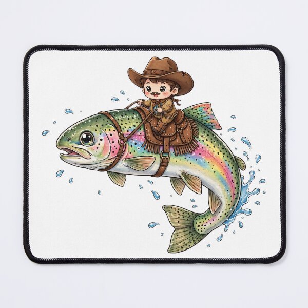 Item preview, Cowboy Trout Rainbow Fishing Western Style Design for Anglers and Fishermen Gift designed and sold by Teetreasure2.