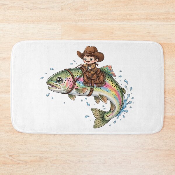 Item preview, Cowboy Trout Rainbow Fishing Western Style Design for Anglers and Fishermen Gift designed and sold by Teetreasure2.