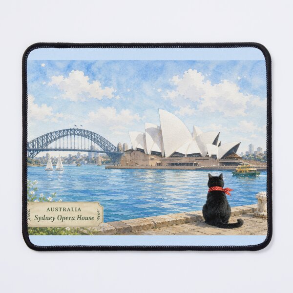 Item preview, Black Cat Travels: Sydney Opera House, Australia designed and sold by lbl-shop.