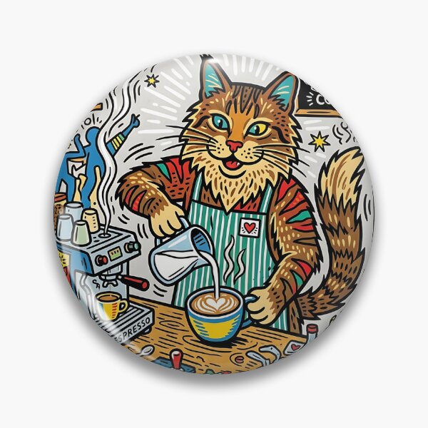 Item preview, Maine Coon Barista designed and sold by PictoVibe.