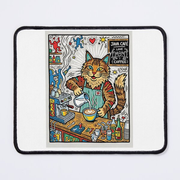 Item preview, Maine Coon Barista designed and sold by PictoVibe.