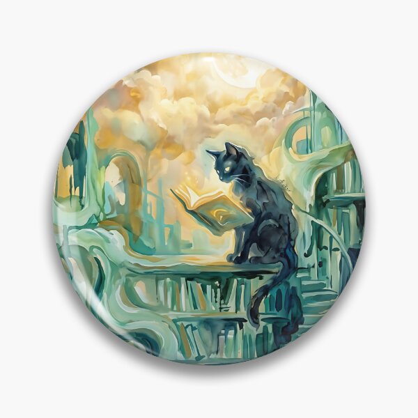 Item preview, Black Cat Bookworm designed and sold by PictoVibe.