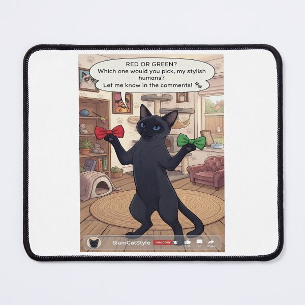 Item preview, Funny Black Cat Choosing Bowties YouTube Meme Art Print designed and sold by AfresStudio.