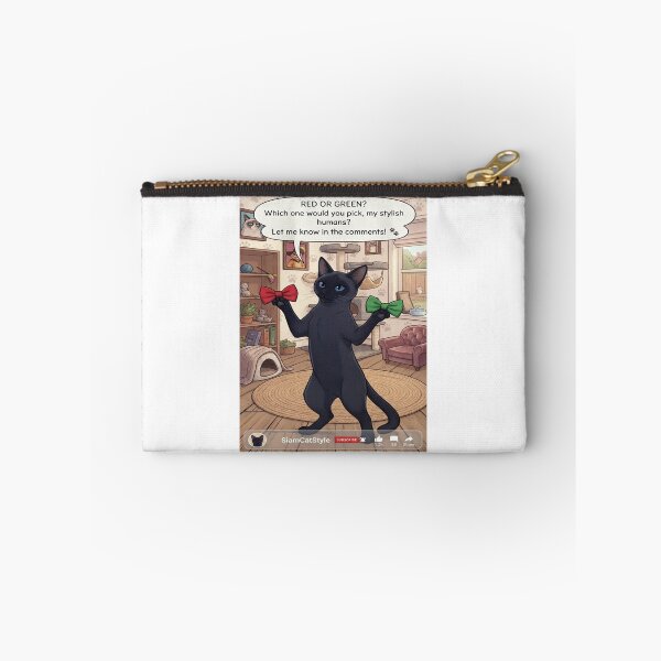 Item preview, Funny Black Cat Choosing Bowties YouTube Meme Art Print designed and sold by AfresStudio.