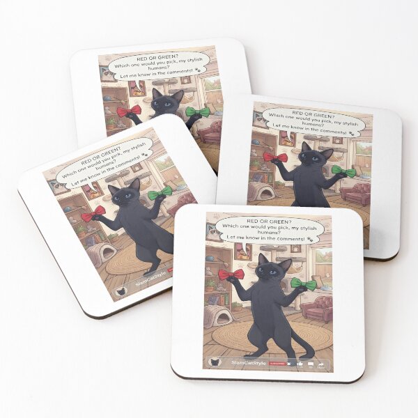 Item preview, Funny Black Cat Choosing Bowties YouTube Meme Art Print designed and sold by AfresStudio.