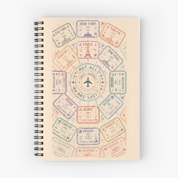 Item preview, Passport Stamp Pattern – Circular Travel Design designed and sold by KWW SHOP.