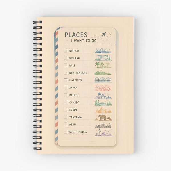 Item preview, Places I Want to Go – Travel Wishlist Design designed and sold by KWW SHOP.