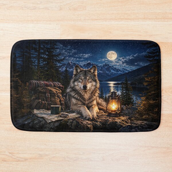 Item preview, Wilderness Guardian – Wolf Under the Full Moon designed and sold by Ray's Photos & Art.