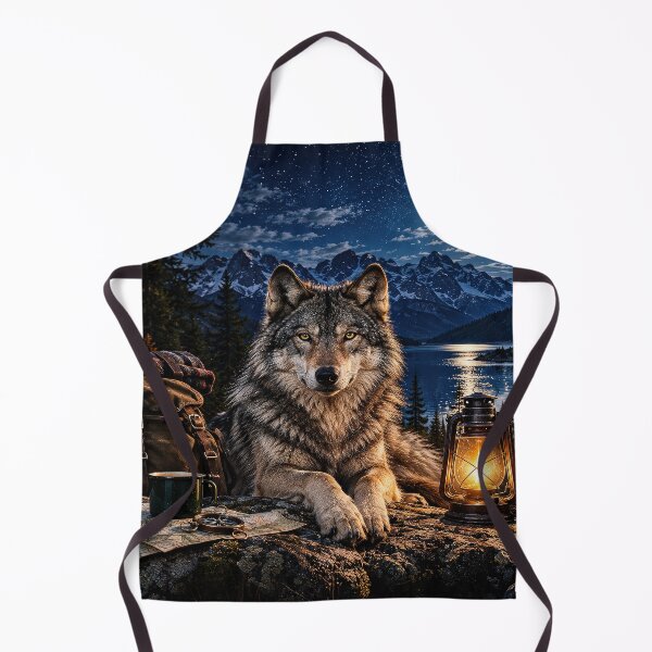 Item preview, Wilderness Guardian – Wolf Under the Full Moon designed and sold by Ray's Photos & Art.