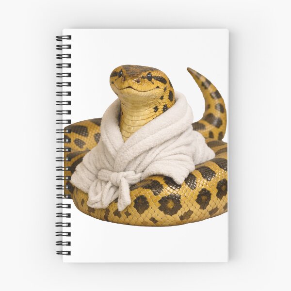 Item preview, Cozy Yellow Anaconda in a Bathrobe designed and sold by Sillytoe.