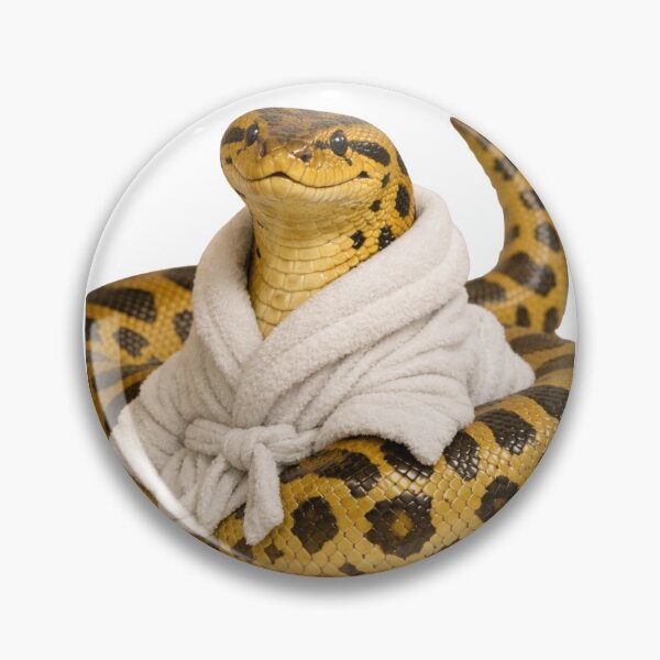 Item preview, Cozy Yellow Anaconda in a Bathrobe designed and sold by Sillytoe.