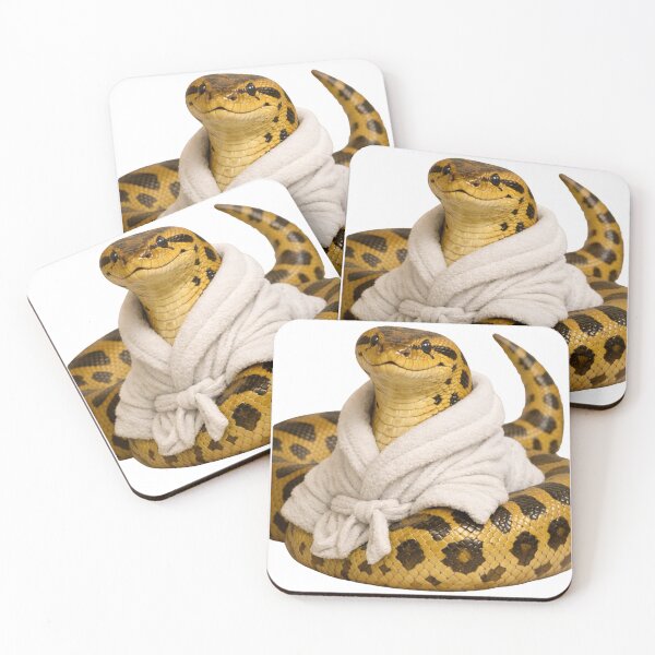 Item preview, Cozy Yellow Anaconda in a Bathrobe designed and sold by Sillytoe.