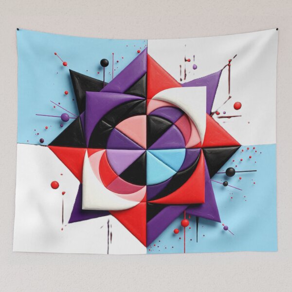 Item preview, red orbit starburst C br colorful geometric abstract design designed and sold by SmashingDeals.