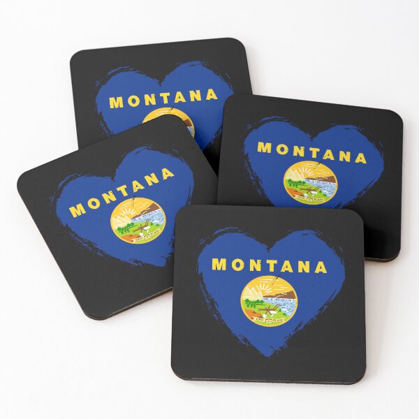 Item preview, Distressed Montana Flag Heart MT designed and sold by shitpostee.