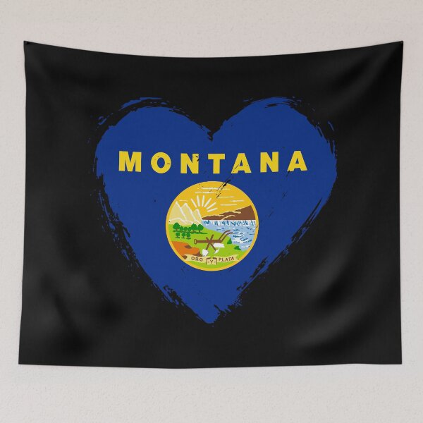 Item preview, Distressed Montana Flag Heart MT designed and sold by shitpostee.