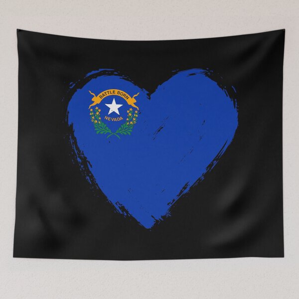 Item preview, Corazón con la bandera de Nevada en estado de deterioro, NV designed and sold by shitpostee.