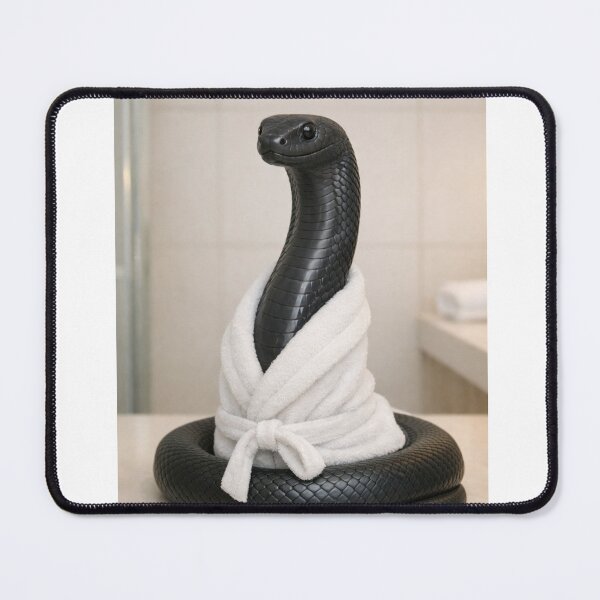 Item preview, Black Mamba Wearing a Bathrobe designed and sold by Sillytoe.
