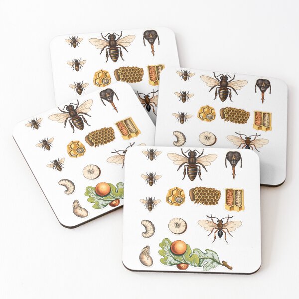 Item preview, Pixel Art 1860 Honeybee Oak Gall Wasp Plate designed and sold by aigcx.