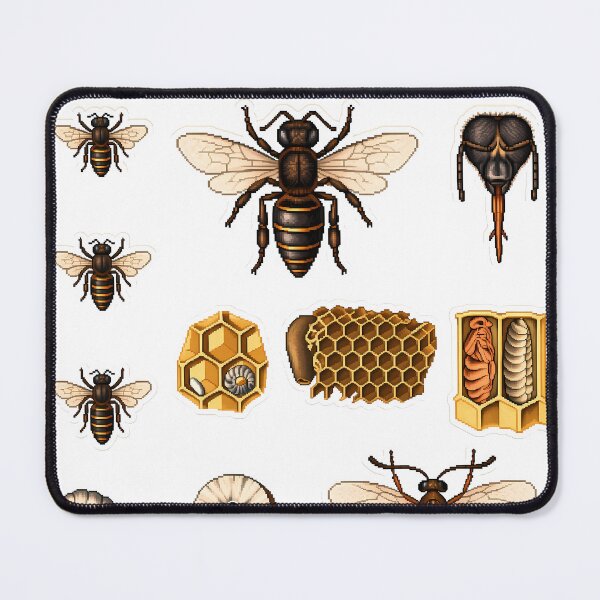 Item preview, Pixel Art 1860 Honeybee Oak Gall Wasp Plate designed and sold by aigcx.