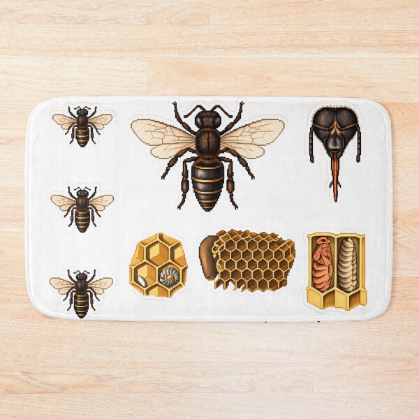 Item preview, Pixel Art 1860 Honeybee Oak Gall Wasp Plate designed and sold by aigcx.