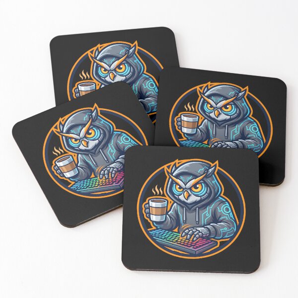 Item preview, Exhausted Programmer Owl Hacker Keyboard Night Owl Coder Humor designed and sold by WorldShop17.