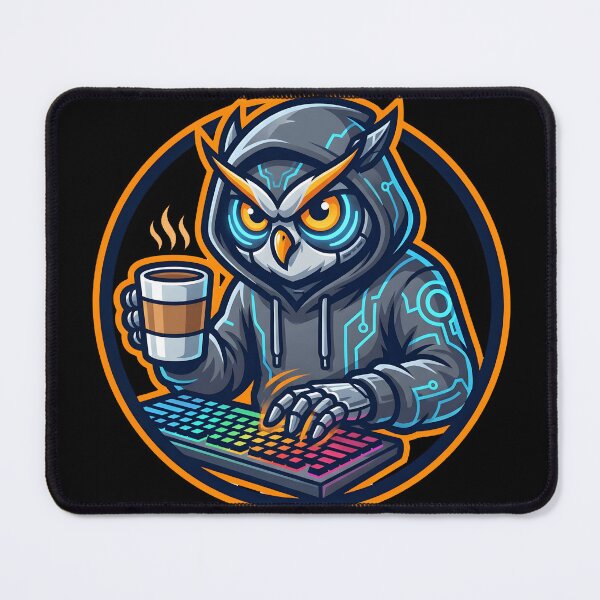 Item preview, Exhausted Programmer Owl Hacker Keyboard Night Owl Coder Humor designed and sold by WorldShop17.