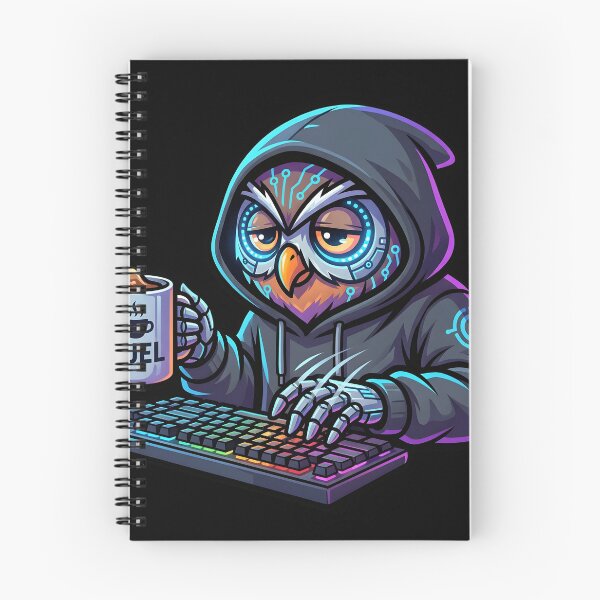 Item preview,  Exhausted Programmer Owl Hacker Keyboard Night Owl Coder Humor designed and sold by WorldShop17.