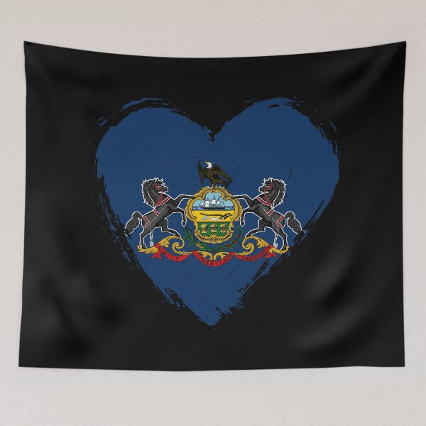 Item preview, Distressed Pennsylvania Flag Heart PA designed and sold by shitpostee.