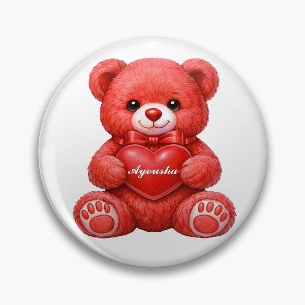 Item preview, Cute Red Teddy Bear Holding A Heart With Custom Name Ayousha designed and sold by AmirArtisanVibe.