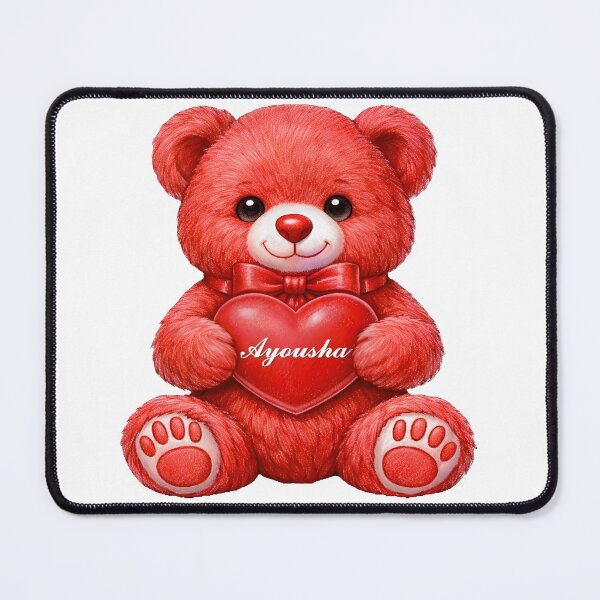 Item preview, Cute Red Teddy Bear Holding A Heart With Custom Name Ayousha designed and sold by AmirArtisanVibe.