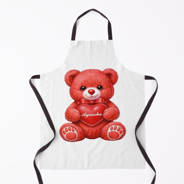 Item preview, Cute Red Teddy Bear Holding A Heart With Custom Name Ayousha designed and sold by AmirArtisanVibe.