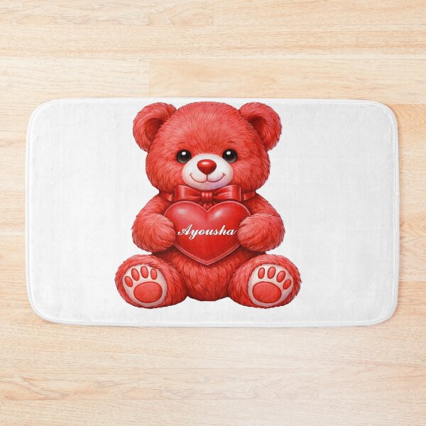 Item preview, Cute Red Teddy Bear Holding A Heart With Custom Name Ayousha designed and sold by AmirArtisanVibe.